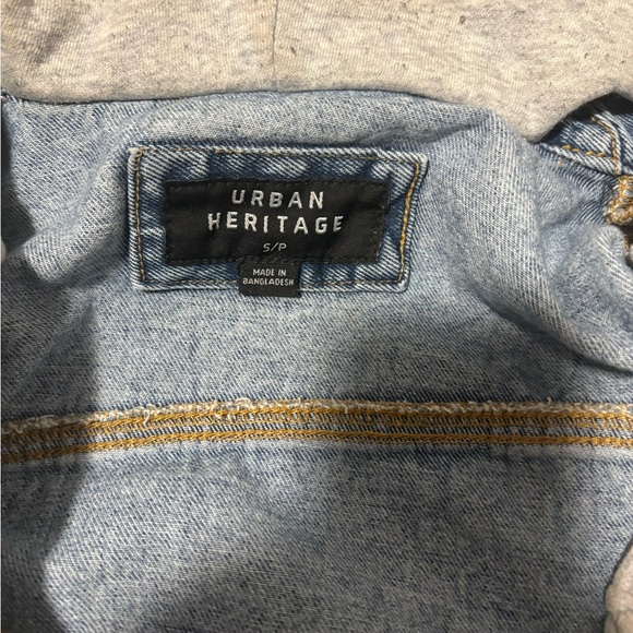 Urban Heritage Blue and Gray Denim Hoodie Jacket - Picture 2 of 9